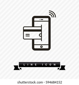 transfer isolated minimal icon. NFC payment graph line vector icon for websites and mobile minimalistic flat design. 
