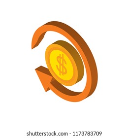 Transfer isometric left top view 3D icon