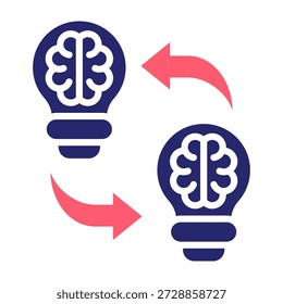 Icono de Transferencia de Aprendizaje Color Relleno Estilo Ilustración vectorial