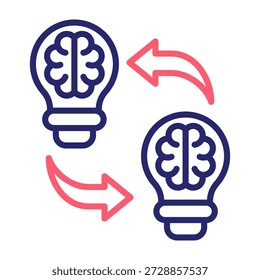 Ilustración vectorial de estilo de color de línea de iconos de aprendizaje de transferencia