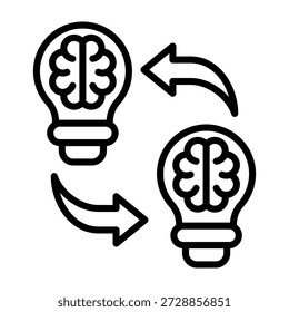 Ilustración vectorial de estilo de línea de iconos de aprendizaje de transferencia
