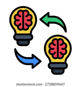 Transferir ícone de aprendizado Estilo de cor linear Ilustração de vetor