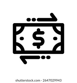 transfer line icon. Clean and minimalist vector icon for websites, mobile apps, presentations, and logos. Fully scalable and customizable for any project.