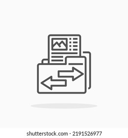 Transfer line icon. Editable stroke and pixel perfect. Can be used for digital product, presentation, print design and more.