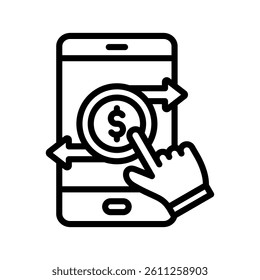 Transfer Line Vector Illustration On White Background.