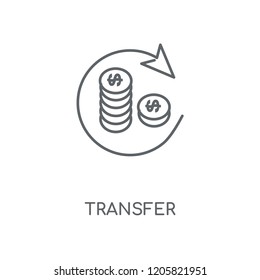 Transfer linear icon. Transfer concept stroke symbol design. Thin graphic elements vector illustration, outline pattern on a white background, eps 10.