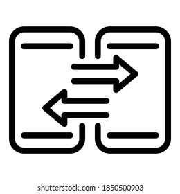 Mobile Pay Icon übertragen. Umriss-Transfer Mobile Pay Vektorsymbol für Webdesign einzeln auf weißem Hintergrund