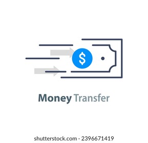 Transfer-Geldkonzept, Zahlung senden oder empfangen, Lösung zur finanziellen Verfolgung, Sparkonto