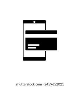 Transfer Money Credit Card in Smartphone flat vector icon. Simple solid symbol isolated on white background. Transfer Money Card in Smartphone sign design template for web and mobile UI element