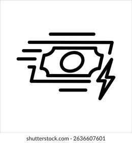 transfer money fast simple line icon