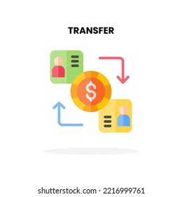 Transfer Money flat icon. Vector illustration on white background. Can used for digital product, presentation, UI and many more.