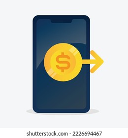 Transfer money gradient vector. Finance object icon. Business payment object