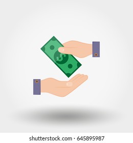 Transfer money from hand to hand.