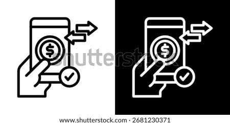 Transfer Money icon of a flat style vector