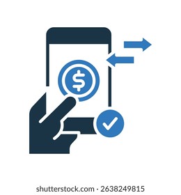 Transfer Money Icon Mixed Vector Illustration
