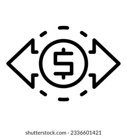 Transfer money icon outline vector. Send payment. Mobile wallet