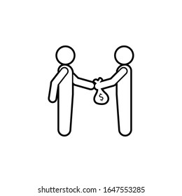 transfer of money icon. Simple thin line, outline vector of conversation icons for ui and ux, website or mobile application