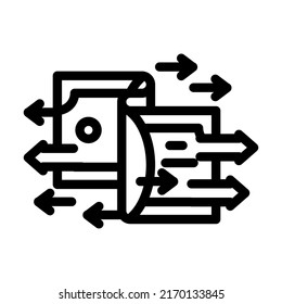 transfer money line icon vector. transfer money sign. isolated contour symbol black illustration