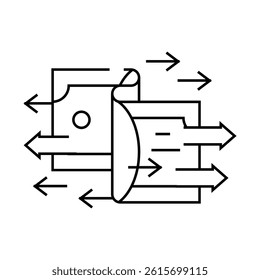 transfer money line icon vector. transfer money sign. isolated contour symbol black illustration