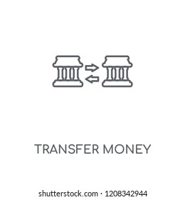 Transfer money linear icon. Transfer money concept stroke symbol design. Thin graphic elements vector illustration, outline pattern on a white background, eps 10.
