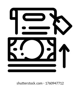 transfer money to paper icon vector. transfer money to paper sign. isolated contour symbol illustration