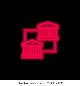 Transfer money red glowing neon ui ux icon. Glowing sign logo vector