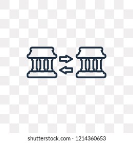 Transfer money vector outline icon isolated on transparent background, high quality linear Transfer money transparency concept can be used web and mobile