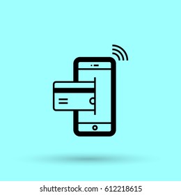 transfer NFC payment line vector icon