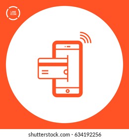 transfer NFC payment line vector icon
