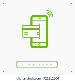 transfer NFC payment line vector icon