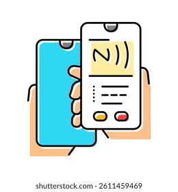 transfer nfc technology color icon vector. transfer nfc technology sign. isolated symbol illustration