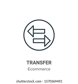 Transfer outline vector icon. Thin line black transfer icon, flat vector simple element illustration from editable payment concept isolated on white background