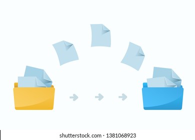 Transfer paper file data between folders using modern digital technology