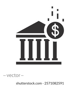 transfer or payment concept, money bank deposit icon, remittance or investment, save finance budget, coin, flat vector illustration