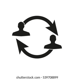 transfer of people, arrows, icon, vector illustration EPS 10