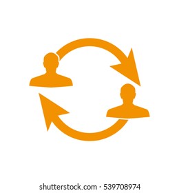 transfer of people, arrows, icon, vector illustration EPS 10