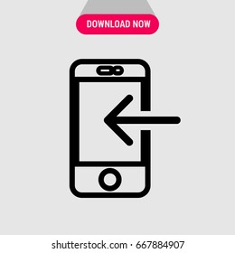 Transfer to phone vector icon, Phone device with arrow symbol. Simple, modern flat vector illustration for mobile app, website or desktop app 