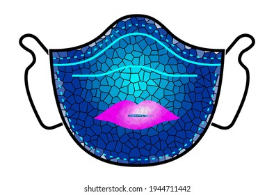 Transferproof Lipstick mit Maske, Gesichtsmaske mit Lippenstift