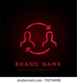 Transfer red chromium metallic logo