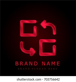 Transfer red chromium metallic logo