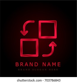 Transfer red chromium metallic logo
