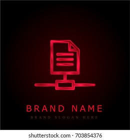 Transfer red chromium metallic logo