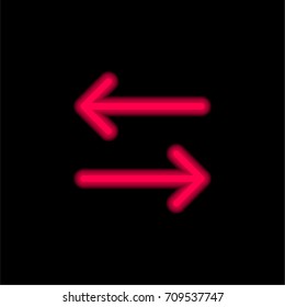 Transfer red glowing neon ui ux icon. Glowing sign logo vector