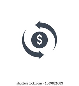 Transfer related vector glyph icon. Isolated on white background. Vector illustration.
