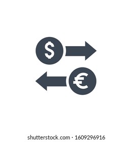 Transfer related vector glyph icon. Isolated on white background. Vector illustration.