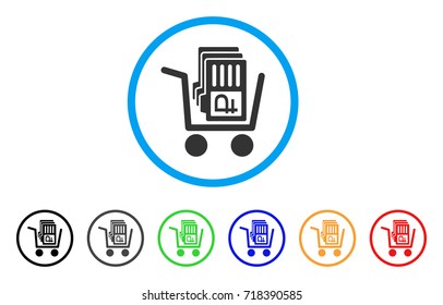 Transfer Rouble Accounts rounded icon. Style is a flat transfer rouble accounts gray symbol inside light blue circle with black, gray, green, blue, red, orange versions.
