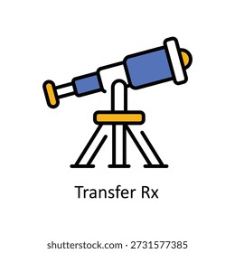 Ilustración de estilo de iconos de contorno rellenos de Vector Rx de transferencia. Archivo EPS 10