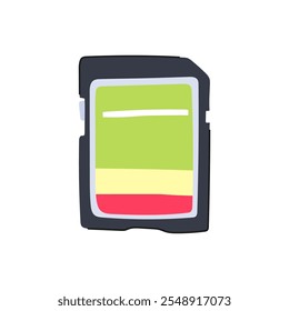 transfer sd card cartoon. files videos, music data, format device transfer sd card sign. isolated symbol vector illustration