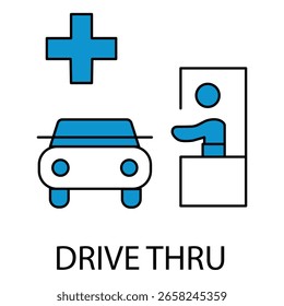 Ícone Do Vetor De Transferência E Serviço Para Drive Thru