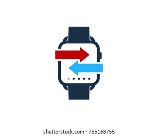 Transfer Smart Watch Icon Logo Design Element